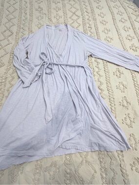Light Lavender Women's Wrap Robe - Soft Long Sleeve Loungewear